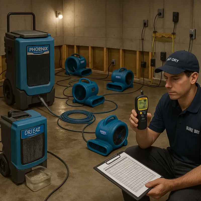 Structural Drying and Dehumidification process in Plainwell, MI